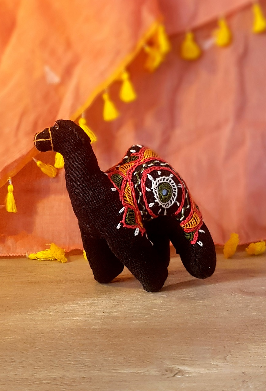 Hand Embroidered Black Camel, Kala Raksha 